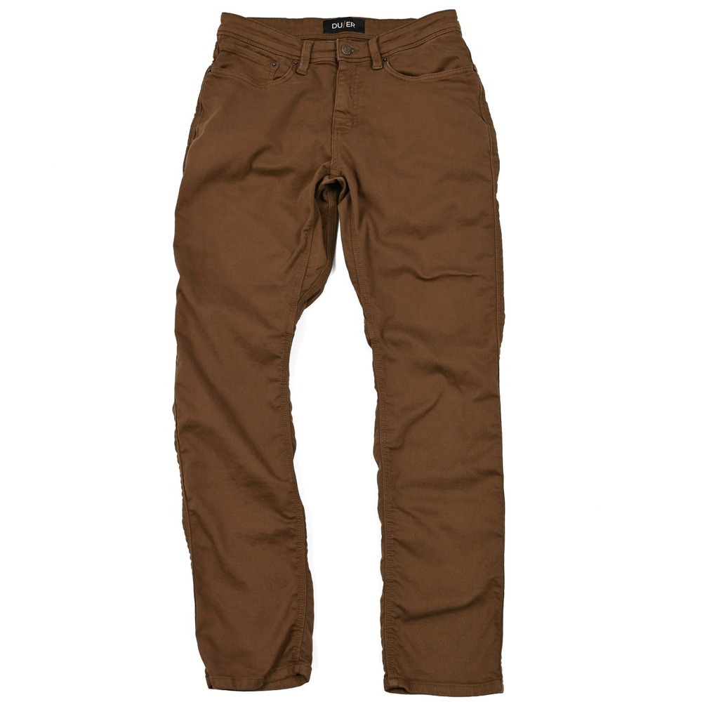 DU/ER No Sweat N2X Relaxed Taper Pants Stretch 32x32 (32x31) Mens Brown Chino - Picture 2 of 11